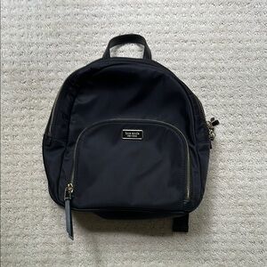 Mini Kate Spade Black Backpack with Top Handle and Zipper Closure